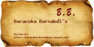 Baracska Barnabás névjegykártya