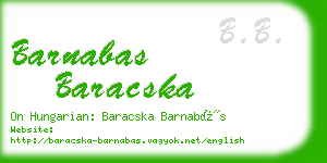 barnabas baracska business card